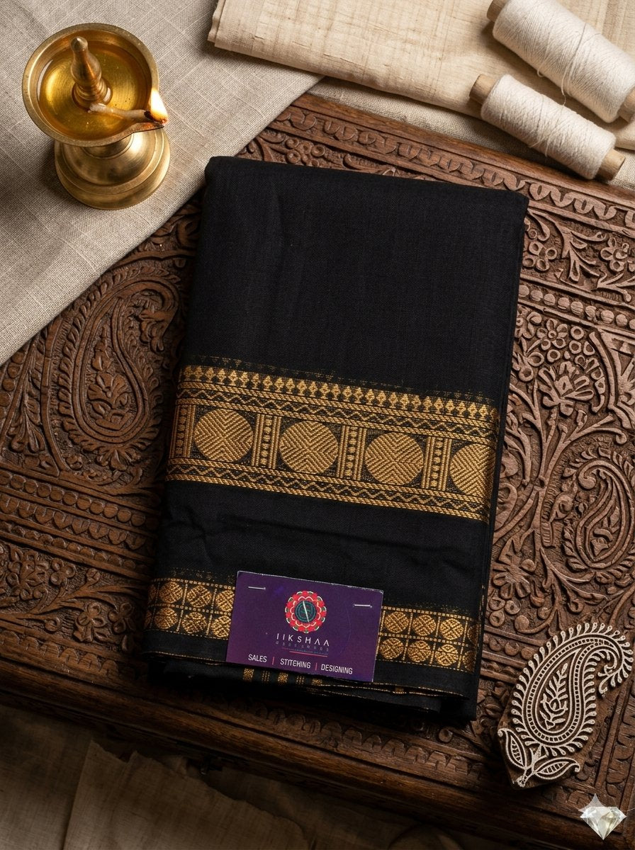 Green with Purple Kanchi Cotton Saree - WK77-0036