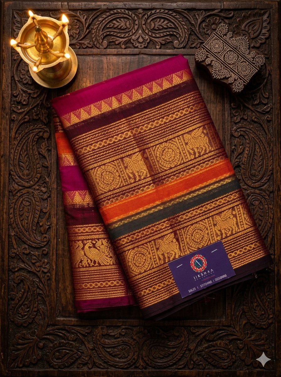 Pinkish Kanchi Cotton Saree - WK77-0043